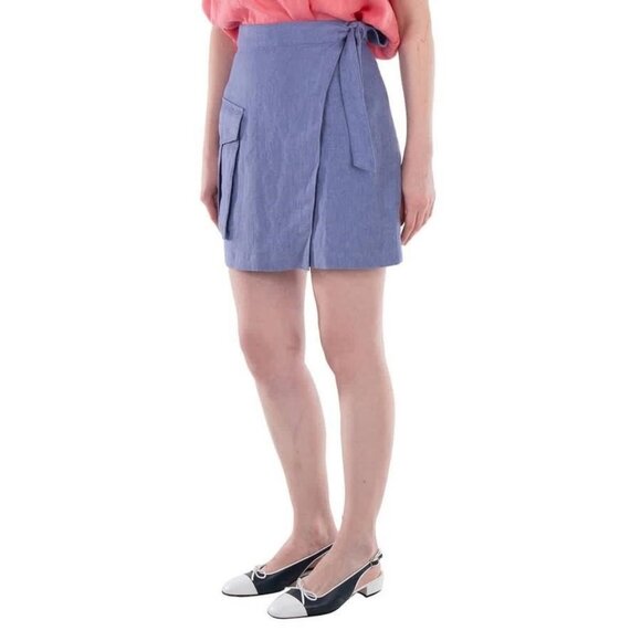 New Polo Ralph Lauren Cargo Linen Wrap Skirt - Picture 2 of 4